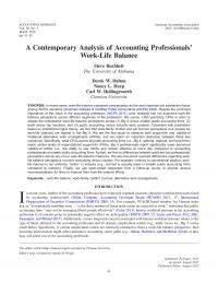 A Contemporary Analysis of Accounting Professionals’ Work-Life Balance