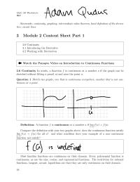 Module 2 Content Sheet Part 1