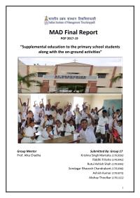 Supplemental education to the primary school students along with the on-ground activities