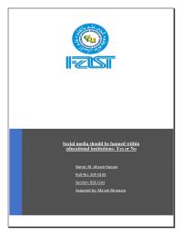 Social media should be banned within educational institutions- Yes or No