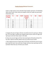 Practice Exercise (Rational Consumer)