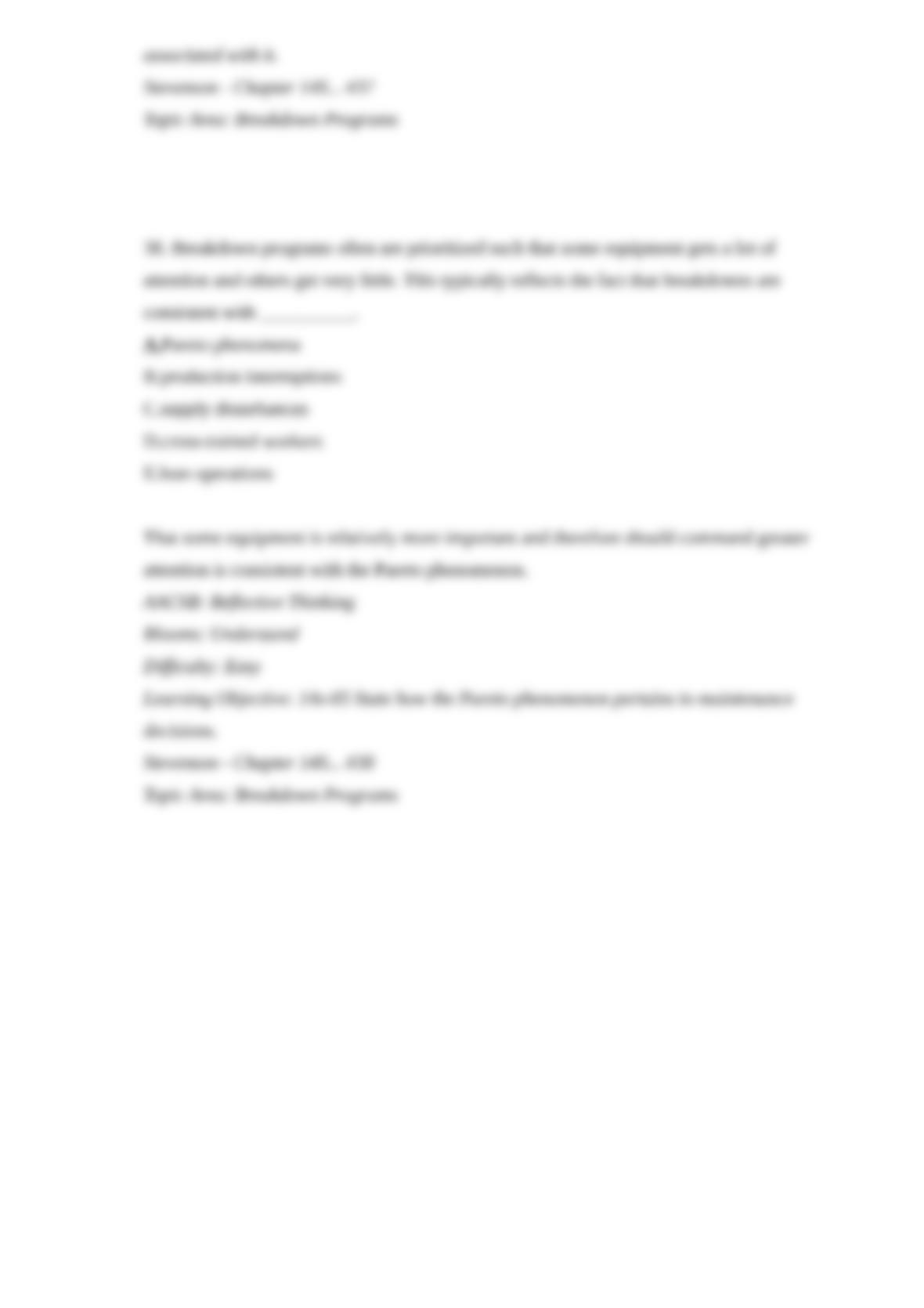 Operations Management Chapter 12 Exam