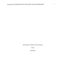 Introduction To Politics And Government