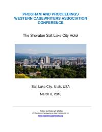 Wca 2018 program and proceedings