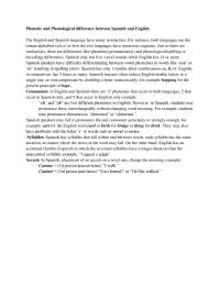 Phonetic and Phonological difference between Spanish and English