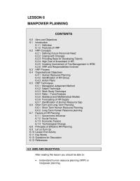 MANPOWER PLANNING