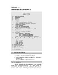 Performance Appraisal LESSON
