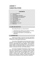 HUMAN RELATIONSCONTENTS
