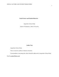Social Factors and Student Behaviors