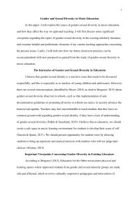 Gender And Sexual Diversity In Music Education