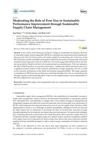 Moderating the Role of Firm Size in Sustainable Performance Improvement through Sustainable Supply Chain Management