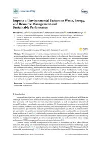 Impacts of Environmental Factors on Waste, Energy, and Resource Management and Sustainable Performance