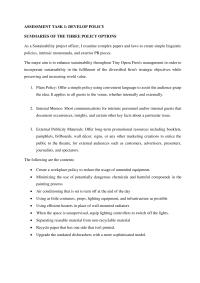 ASSESSMENT TASK 1: DEVELOP POLICY SUMMARIES OF THE THREE POLICY OPTIONS