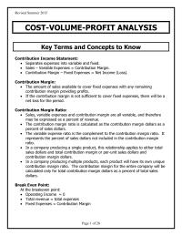 Cost volume profit CR