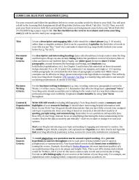 BLOG POST ASSIGNMENT (20%)