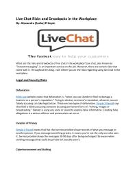 Live Chat Risks and Drawbacks in the Workplace
