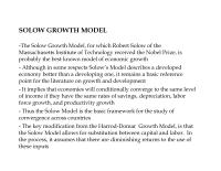 SOLOW GROWTH MODEL