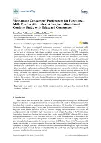 Vietnamese Consumers’ Preferences for FunctionalMilk Powder Attributes: A Segmentation-Based Conjoint Study with Educated Consumers