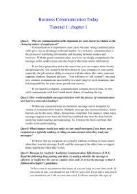 BUSINESS COMMUNICATION Business