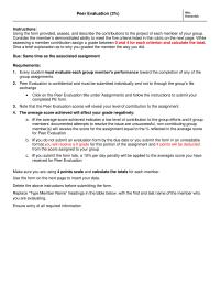 Peer Evaluation
