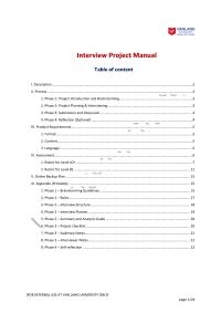 Interview Project Manual