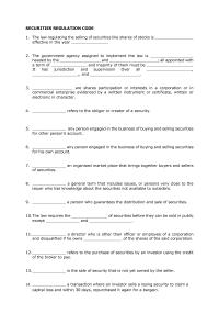 SECURITIES REGULATION CODE