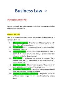 Business law: INDIAN CONTRACT ACT