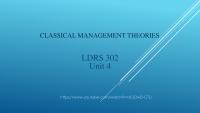 CLASSICAL MANAGEMENT THEORIES