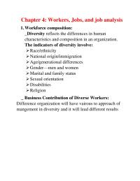 Chapter 4: Workers, Jobs, and job analysis