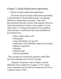 Chapter 3: Equal Employment opportunity