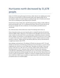 Hurricanes north decreased by 31,678 people