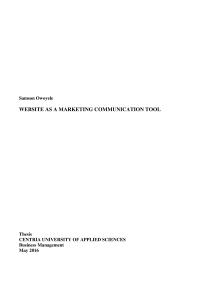 WEBSITE AS A MARKETING COMMUNICATION TOOL