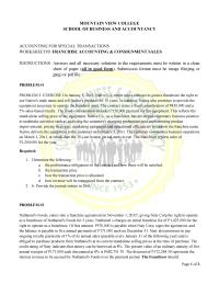 09 FRANCHISE ACCOUNTING & CONSIGNMENT SALESINSTRUCTIONS