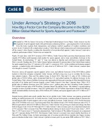 Under Armour Teaching Notes 2016