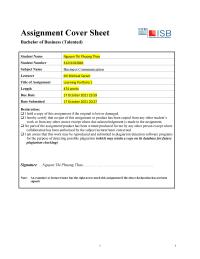 Assignment Cover Sheet