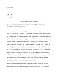 Chapter 4 writing assignment