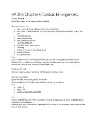 HP 203 Chapter 6 Cardiac Emergencies