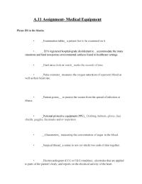 A.11 Assignment- Medical Equipment