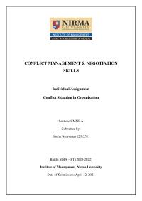Individual Assignment Conflict Situation in Organization