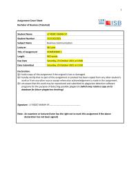 Business Communication HOMEWORK 1