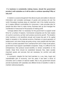 Essay provide it with subsidies so
