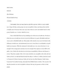 Personal opinion essay