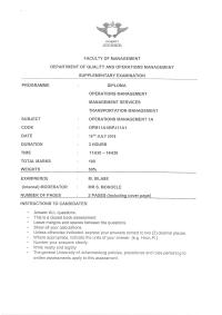 Operations management 1a (sup)