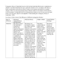 Difference In Contingencies Theories