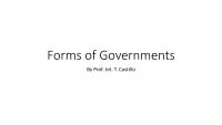 Forms of Governments