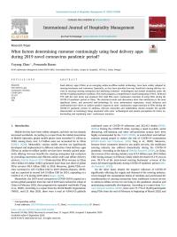 What factors determining customer continuingly using food delivery apps during 2019 novel coronavirus pandemic period?