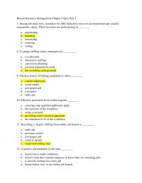 Human Resource Management Chapter 5 Quiz Part 2