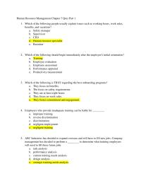 Human Resource Management Chapter 7 Quiz Part 11