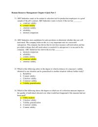 Human Resource Management Chapter 6 Quiz Part 3
