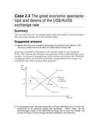 The great economic spectacle: Ups and downs of the US$/AUS$ exchange rate